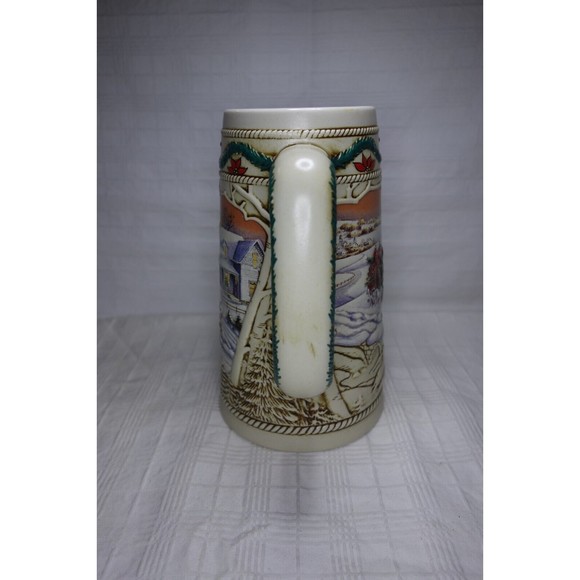 Budweiser 1996 Ceramic Collectible Holiday Stein "American Homestead" Clydesdale - Picture 5 of 11
